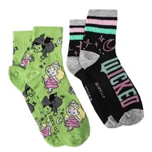 Wicked Women's Green and Black Socks Set
